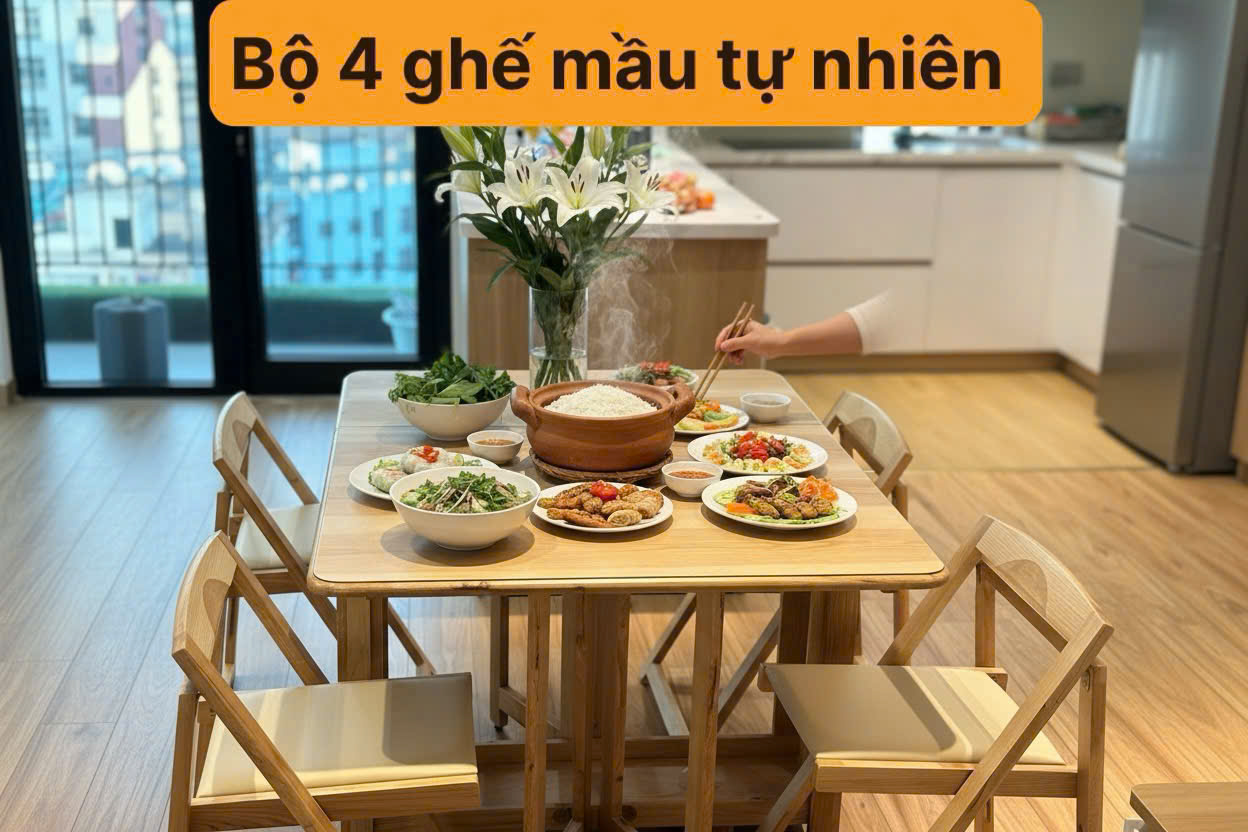 BỘ 4 GHẾ ĐỆM MẦU TRẦN
